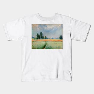 The Wheat Field, 1881 - Claude Monet Kids T-Shirt